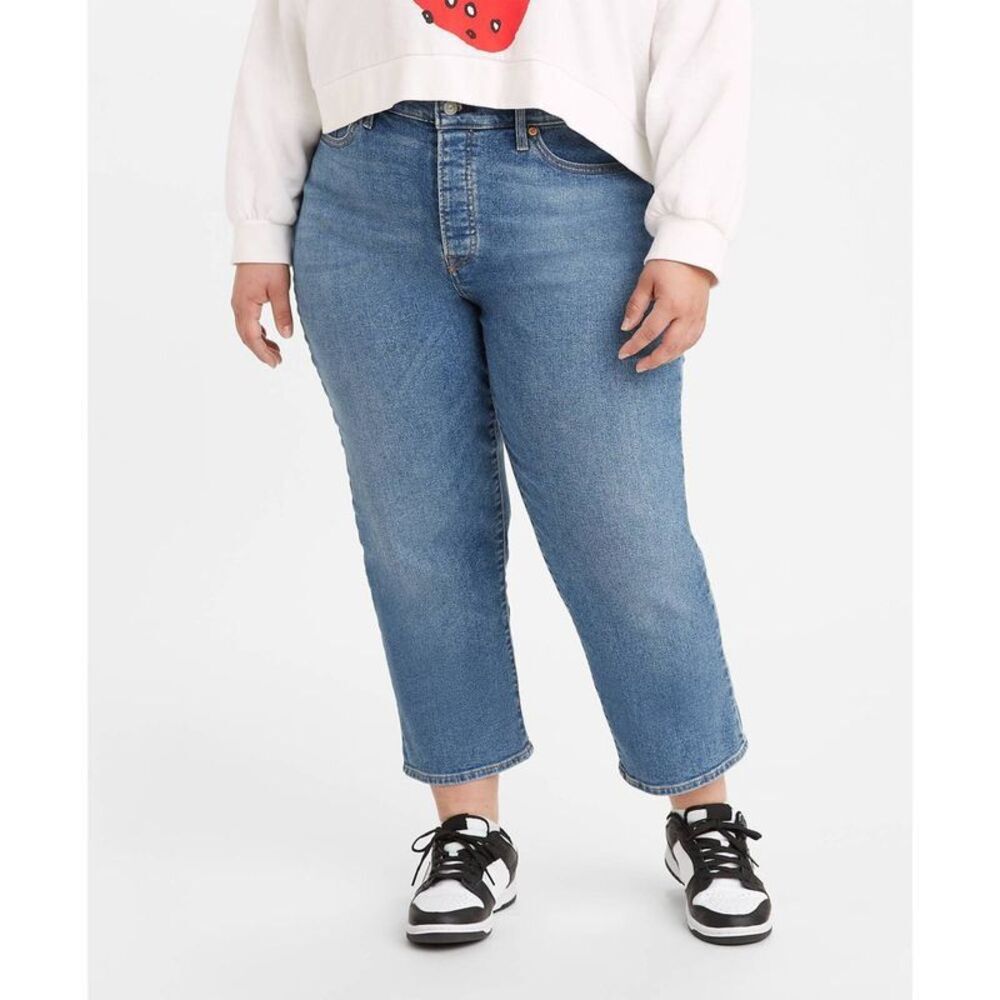 Levi's Women's High-Rise Wedgie Straight Cropped Jeans - Max Effort 32